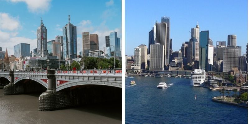 Les grandes villes australiennes